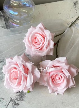 仿真婚庆3头卷边钻石玫瑰花 家居软装摆件假花婚礼堂路引插花排