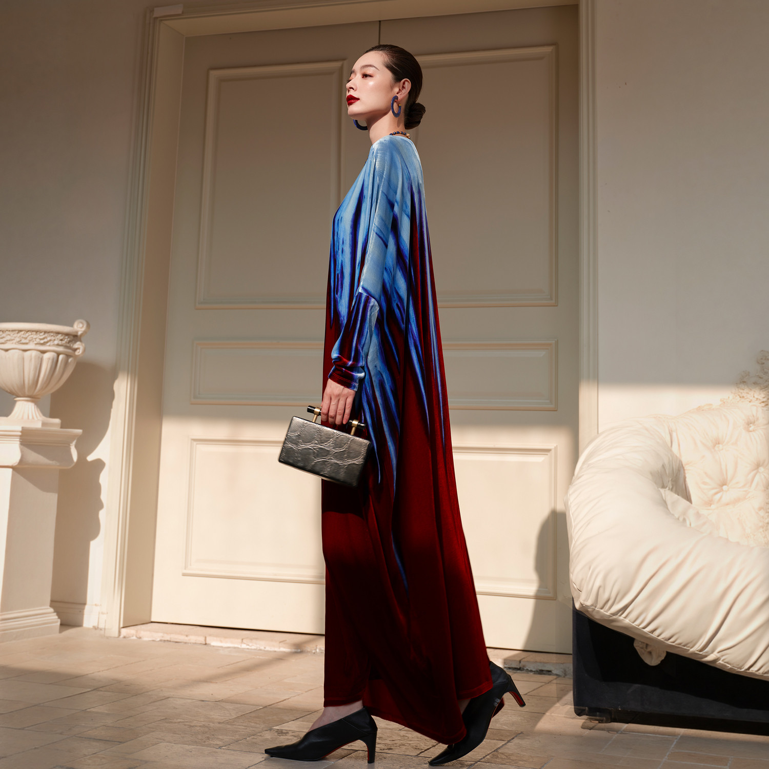 【新年系列】TU真丝丝绒渐变流光阔版连衣裙26春新款纸片人长裙子,淘宝优惠券,粉丝福利购,淘宝优惠卷