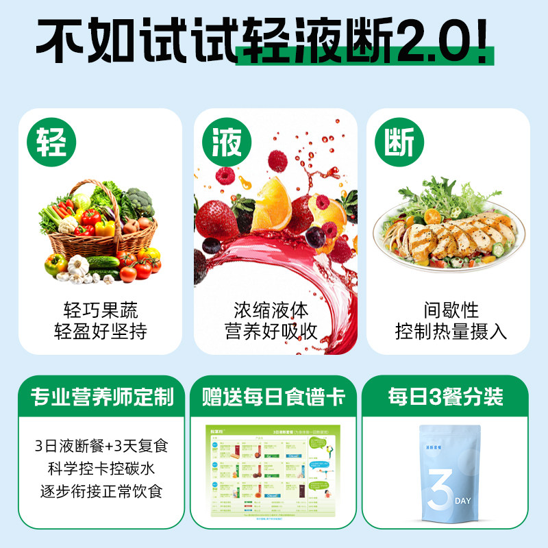 3日液断套餐6天轻断食礼包免煮低脂鸡胸肉健身代餐控卡轻主零食品 - 图1