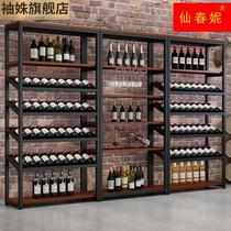 Simple Iron Art Wine Rack Red Wine Cabinet Multilayer Floor Bar Wine Wine Rack Contained Shelf Shelving Shelf
