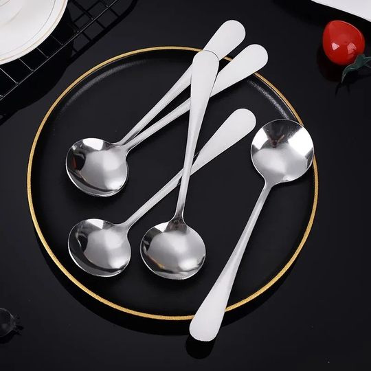 Stainless steel spoon large long handle spoon adult children's soup spoon eating spoon watermelon spoon spoon household use