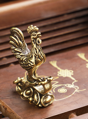 黄铜家居装饰摆件十二生肖元宝鸡