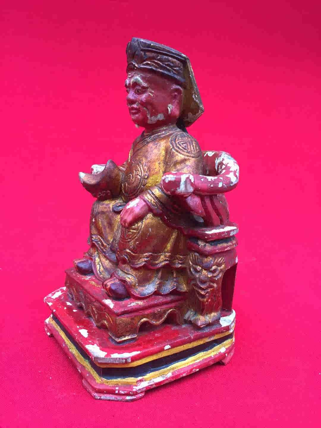 絶妙 三宝尊 釈迦如来坐像 [極小#1] 木彫 題目宝塔 釈迦如来坐像 多宝