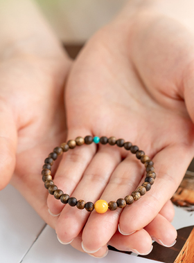 奇楠沉香蜜蜡手串手链五行补土木