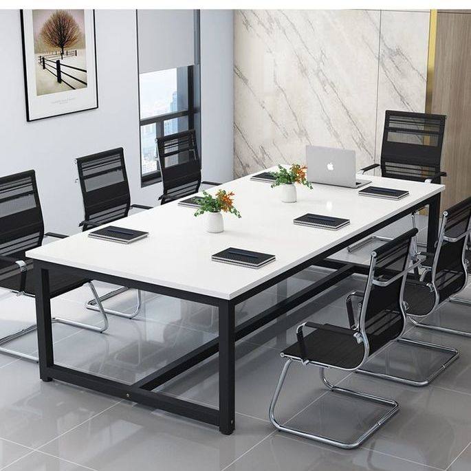 简约现代会议桌长桌洽谈桌子员工培训长方形桌椅组合办公家具定制