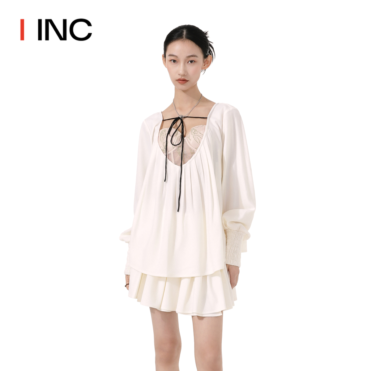 【PSEUDO POEMS 设计师品牌】IINC 23AW小众设计圆领衬衫上衣女 - 图1