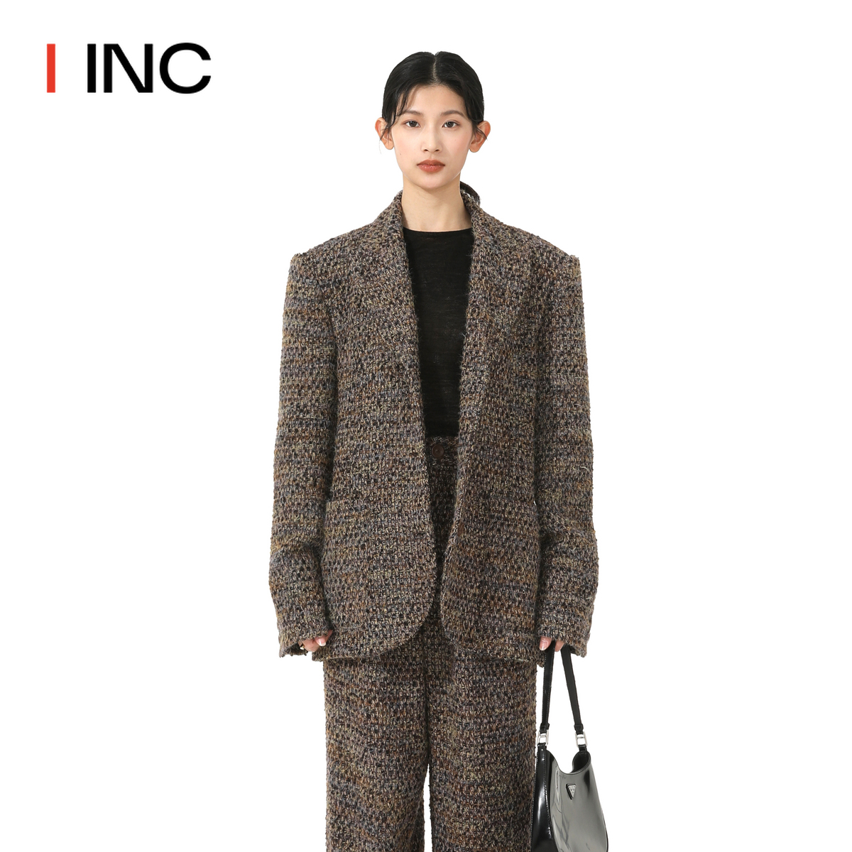 【PEPPERMIER设计师品牌】IINC 23AW杂色羊毛长袖西装上衣女-图1