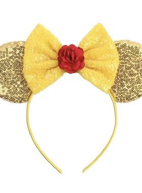 美女与野兽cosplay贝儿公主眼罩发箍饰品儿童皇冠魔法棒假发项链