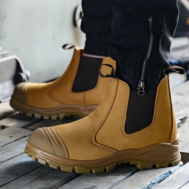 Genuine Leather Work Safety Boots Men safety shoes steel toe - 图2
