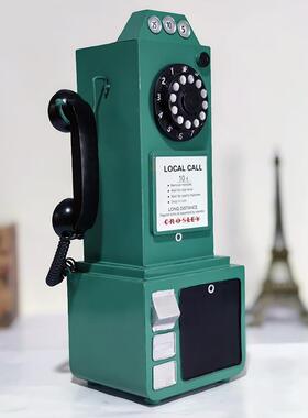 老式复古墙壁挂式电话机模型酒吧咖啡厅墙面装饰品服装店餐厅道具