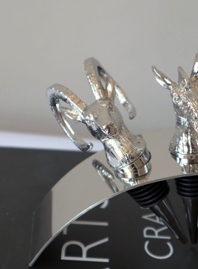 现代轻奢酒柜鹿头金属红酒塞动物创意摆件桌面酒店餐厅装饰品摆件