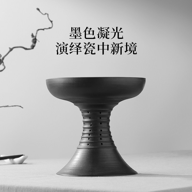 良渚博物院瓷质复刻黑陶摆件精美家用文创工艺品送领导送长辈礼物