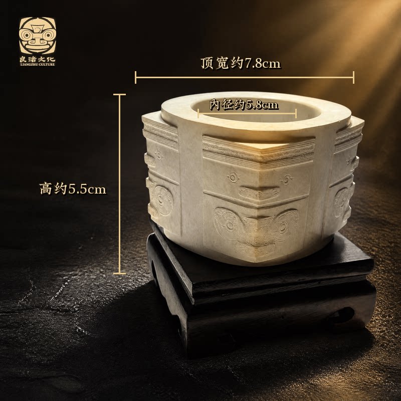 良渚博物院 良渚文化非遗大师手作 文房摆件小二节玉琮典藏版礼物