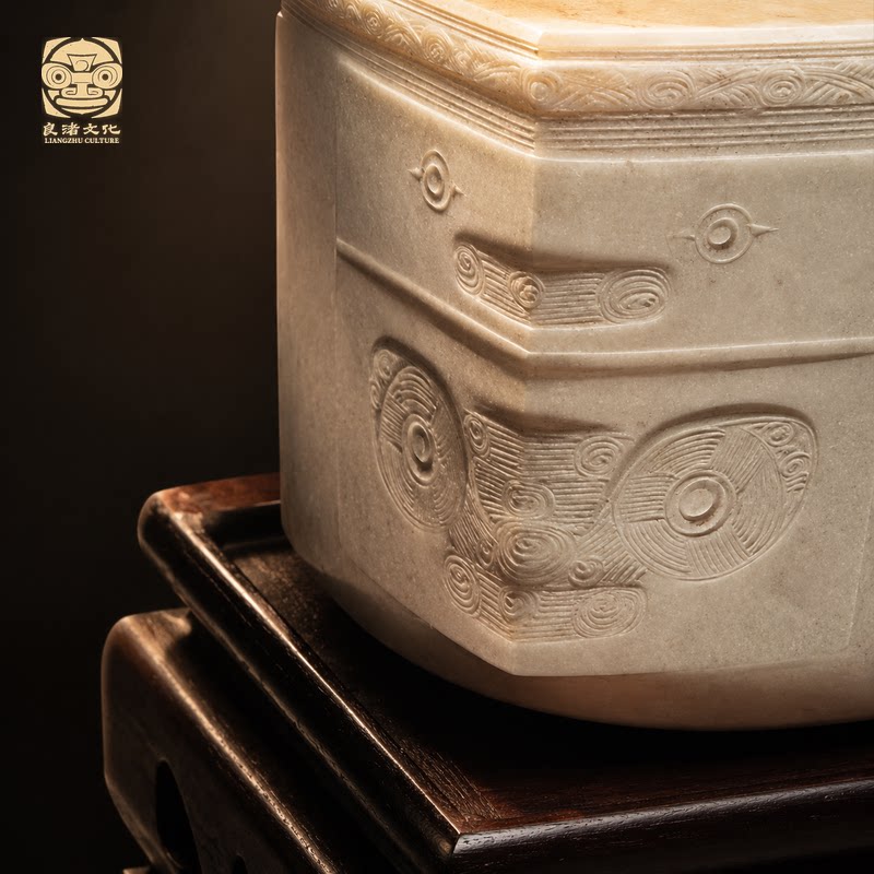 良渚博物院 良渚文化非遗大师手作 文房摆件小二节玉琮典藏版礼物