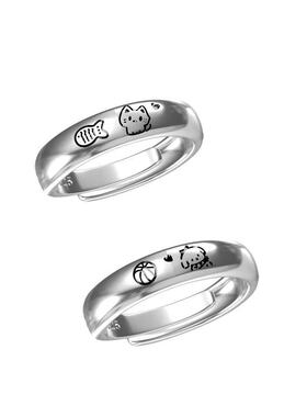 韩版ins风小众设计情侣戒指