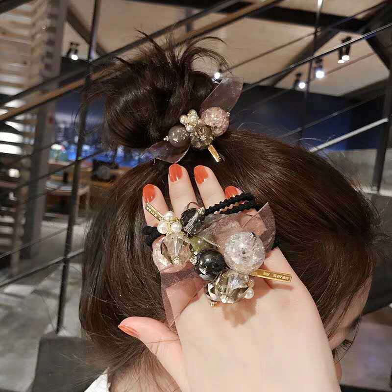 头绳女2025新款韩版网红发圈简约水晶扎头发皮筋手链两用发饰