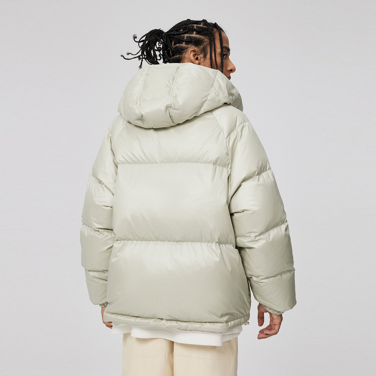 【滑雪系列】Rocawear美潮冬短款连帽可拆卸羽绒服白鸭绒加厚外套