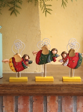 zakka杂货 天使桌面便签夹 树脂夹 树脂天使摆件