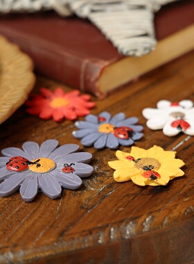 美式乡村太阳菊花树脂冰箱磁性贴