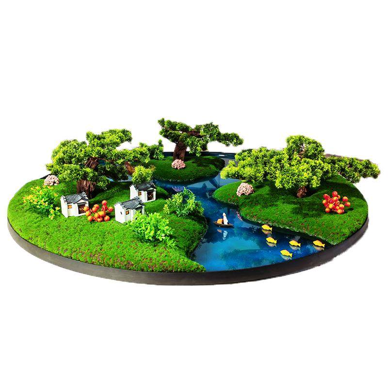 新中式餐桌花艺摆件餐厅大圆桌中间转盘摆件装饰品餐桌沙盘摆花,淘宝优惠券,粉丝福利购,淘宝优惠卷