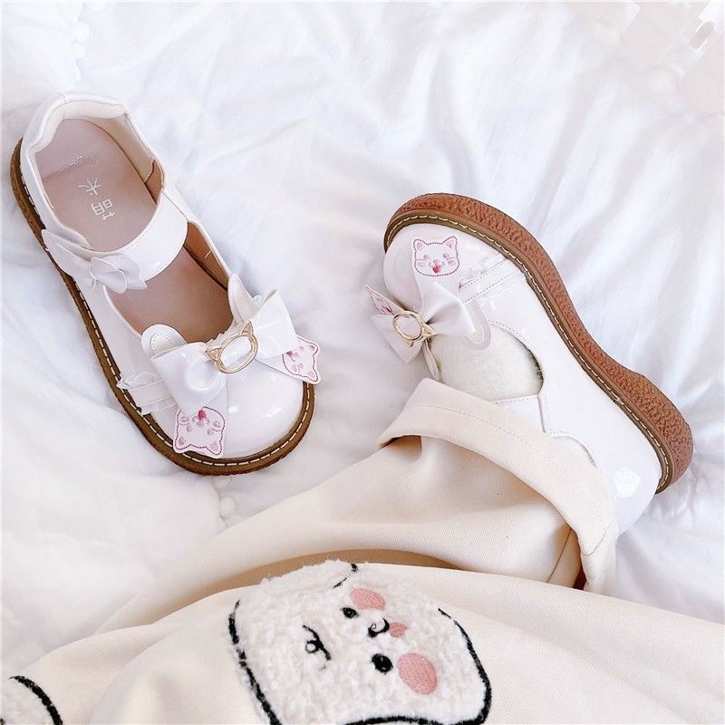 软妹lo鞋优雅平价双子喵原创软底lolita鞋大头百搭圆头jk小皮鞋女