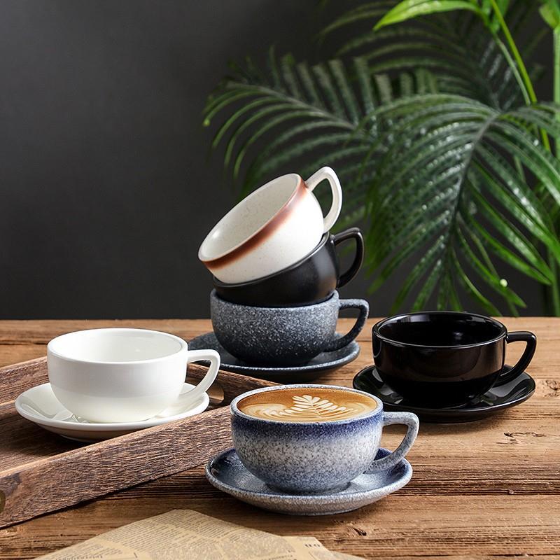 日式泽田卡布奇诺320ml咖啡杯拿铁陶瓷比赛创意花式咖啡拉花杯子-图1