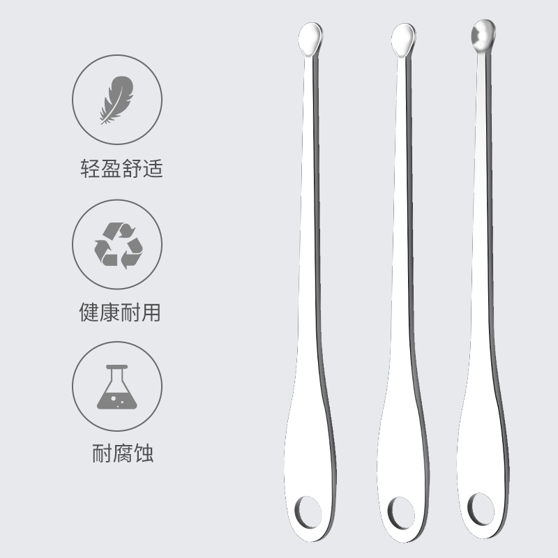 老式挖耳勺不锈钢耳勺洁耳器发光家用成人儿童掏耳勺薄边圆头包邮 - 图1