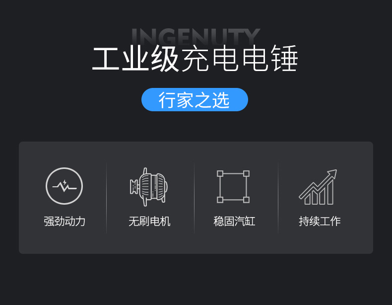 乐易无刷电电锤锂电业池工级多能无线充轻功型冲击钻电镐电钻三用
