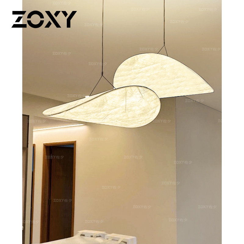 zoxy日式薯片吊灯中古杜邦纸侘寂风卧室主卧民宿禅意奶油风客厅灯,淘宝优惠券,粉丝福利购,淘宝优惠卷