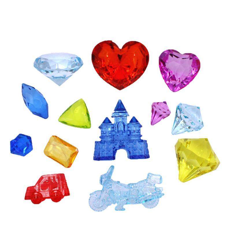 儿童水晶钻石宝石男孩女童塑料亚克力无孔爱心形超大号玩具饰品,淘宝优惠券,粉丝福利购,淘宝优惠卷