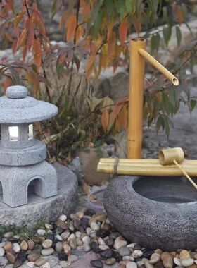 日式庭院仿古太阳能石灯笼摆件