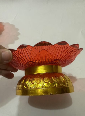 4寸莲花盘供盘果盘祈福摆件水果盘贡盘专用盘盘子供果盘喜庆家用