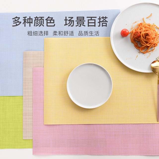 Western place mat colorful solid color European thermal insulation and oil-proof pvc