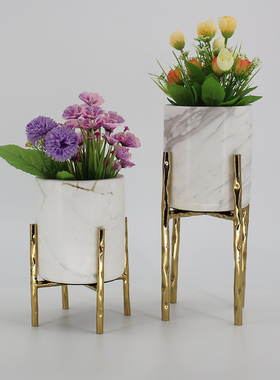 大理石花纹客厅样板房摆件装饰品