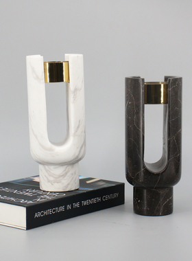 欧式风设计师烛台会所金属工艺品