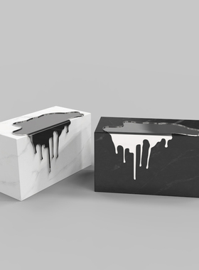 简约现代金属创意高档黑白大理石摆件客厅茶几样板间软装饰品摆设