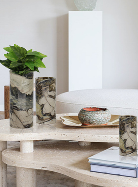 样板房电视柜花艺客厅大理石摆件