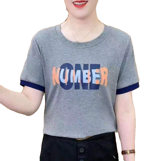 夏季新款妈妈装时尚洋气短袖打底衫女显瘦遮肉休闲T恤圆领上衣服