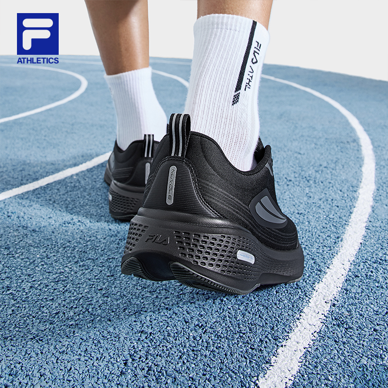 FILA斐乐柔云3路跑鞋男鞋2025夏季新款透气缓震运动鞋体测跑步鞋