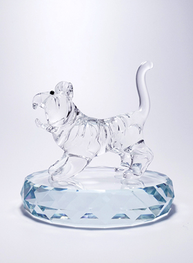 玻璃生肖老虎摆件创意生日礼物手工琉璃小老虎车载装饰品十二属相