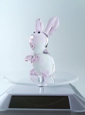 水晶玻璃生肖兔子可爱生日礼物水晶动物小号摆件创意手工琉璃车载