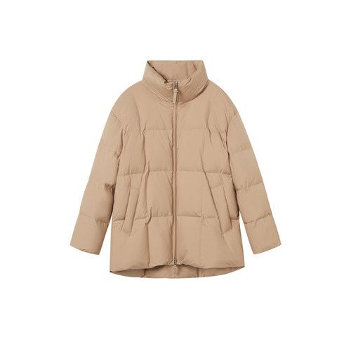 【鹅绒】LANCY/朗姿2025冬季新款翻领蓬松立领面包泡芙短款羽绒服 - 图3