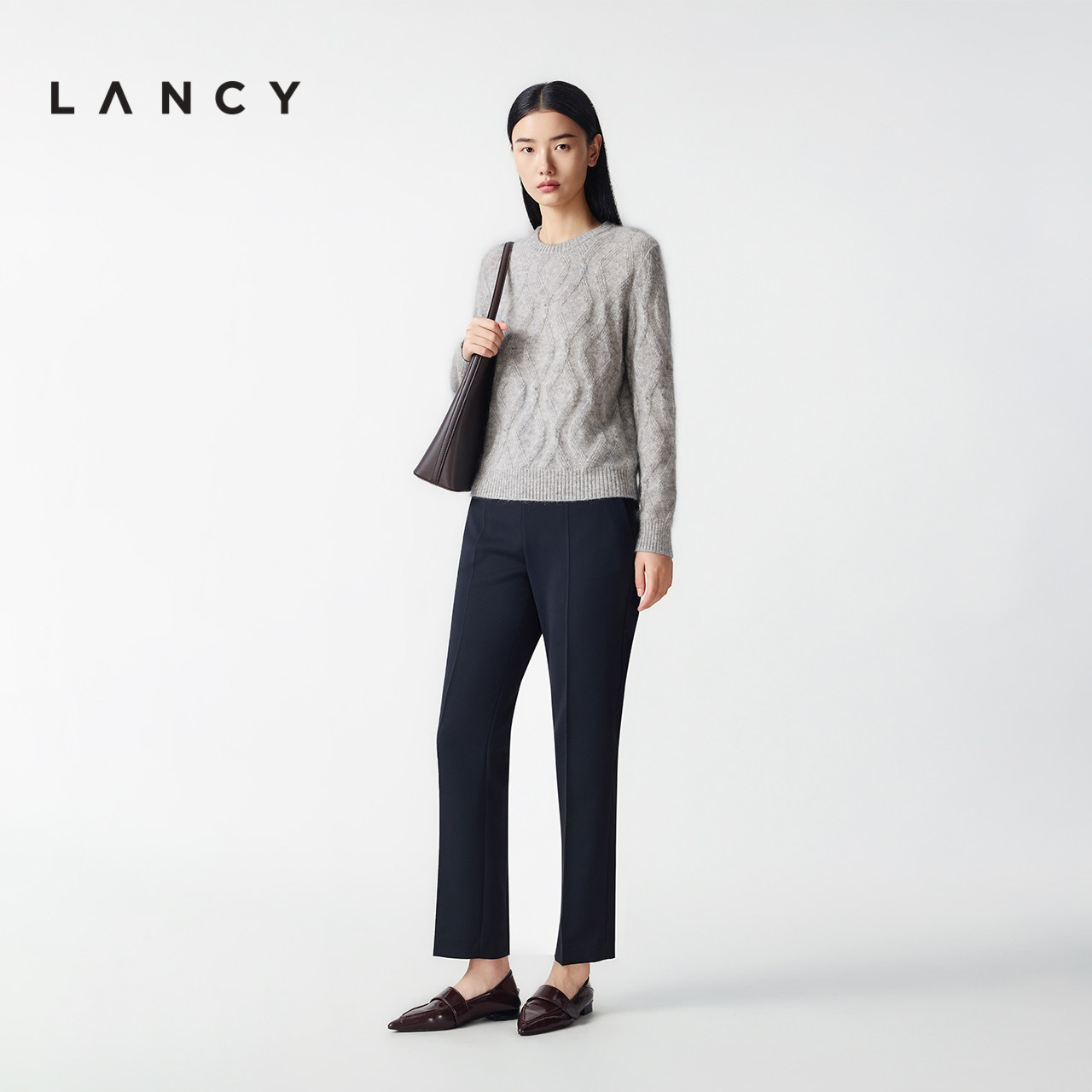 LANCY/朗姿2025冬季新款通勤商务直筒黑色西装裤女秋气质简约长裤,淘宝优惠券,粉丝福利购,淘宝优惠卷