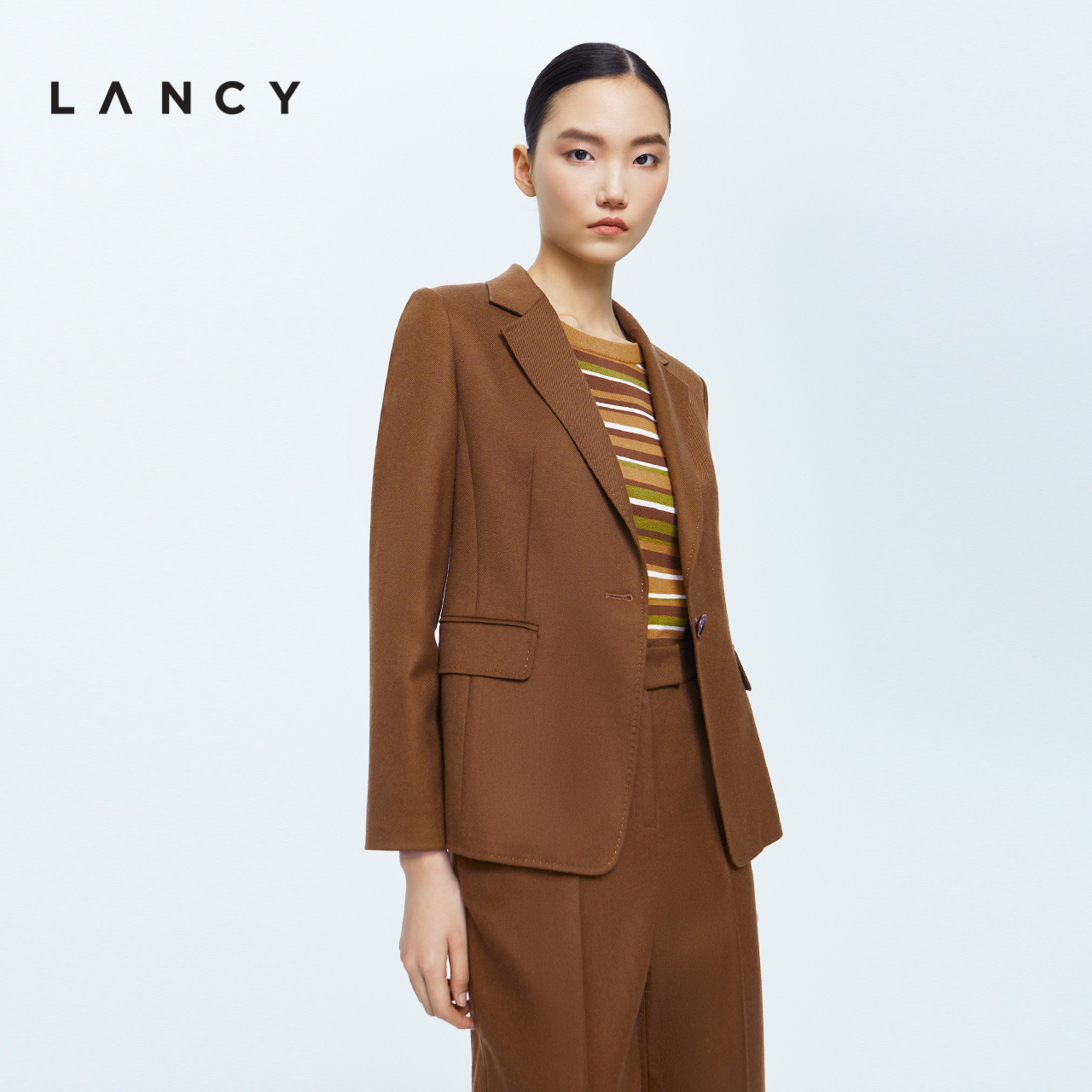 LANCY/朗姿2022冬季新款西装外套气质显瘦高级感女西服套装