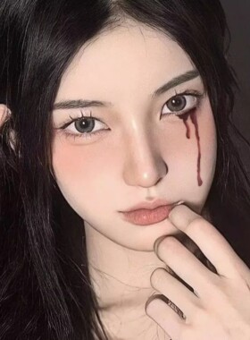 暗黑风万圣节仿真妆容脸贴cosplay纹身贴可水洗防汗脸颊甜酷彩色
