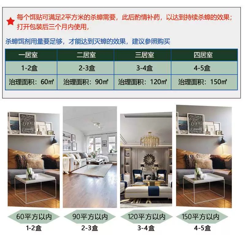 【新疆包邮】蟑螂药家用厨房室内小强强力通杀贴屋饵剂灭蟑一窝端 - 图2