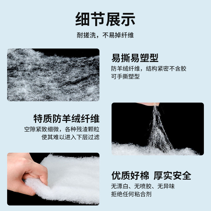 鱼缸过滤棉高密度生化净水水族箱鱼池海绵耐洗净化杂质手撕羊绒棉,淘宝优惠券,粉丝福利购,淘宝优惠卷