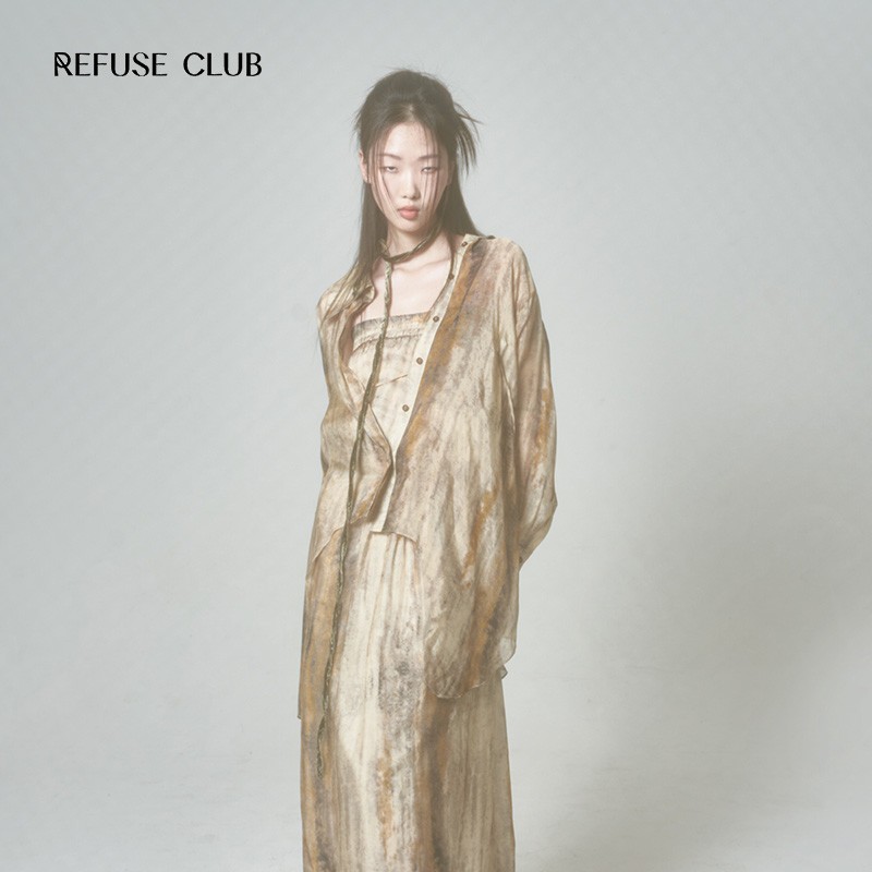 【新中式品牌】REFUSE CLUB 设计师原创真丝衬衫吊带连衣裙半身裙 - 图1