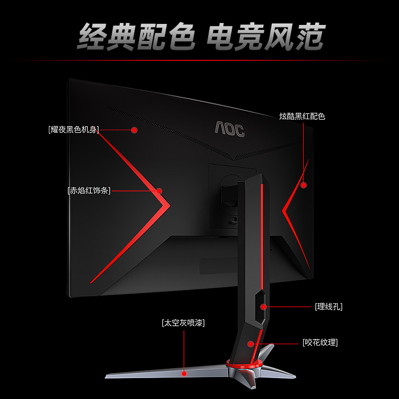 AOC 24G4小金刚180Hz电竞高清24英寸显示器FastIPS液晶屏旋转升降-图3