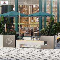 Outdoor Stainless Steel Sitting Stool Flower Case Road Greening Flower Pool Sitting Chair Combined Flower Altar Iron Art Rest Stool Partition Flower Shelf